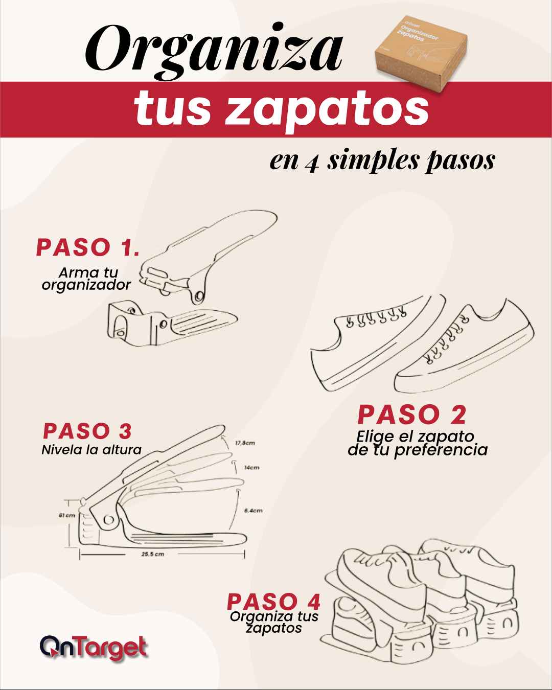 ZAPATOS ORGANIZADOS EN 4 PASOS