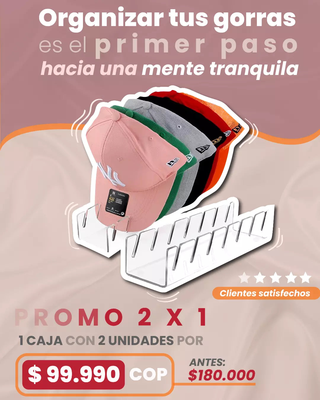 COMBO x2 ORGANIZADORES DE GORRAS ACRÍLICOS